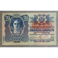 Банкнота 20 крон 1913 год. Австро - Венгрия. С рубля без МЦ.