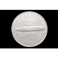 5 марок 1929 г. Веймарская республика (Германия), Пауль фон Гинденбург. "Полёт дирижабля "Граф Цеппелин""