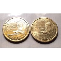 1 доллар  2000-2001 года США Сакагавея. Порящий орел