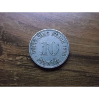 Германия 10 пфеннигов 1908 D