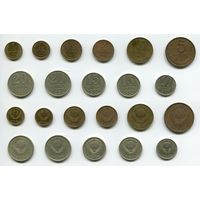 СССР. 1, 1, 2, 2, 3, 5, 10, 15, 15, 20 и 20 копеек (1990, с разновидностями штемпелей)