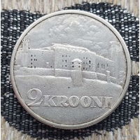 Эстония 2 кроны 1930 года. Крепость. Серебро! Сторгуй за свою цену, предложи обмен! S/Y100-3