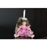 Ёлочная, фарфоровая игрушка в виде куклы (феи).