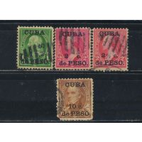 США Колонии Куба Пуэрто-Принсипе Локал 1899 Надп #17,А18,А19,22