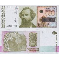 Аргентина 500 аустралей образца 1985-1989 года UNC p328b
