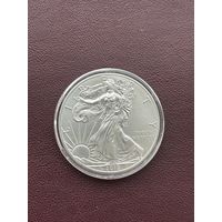 США 1 доллар 2012 года.  UNC "Американский серебряный орёл. Шагающая свобода"