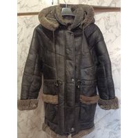 Дублёнка-пропитка натуральная на девочку 8-10 лет