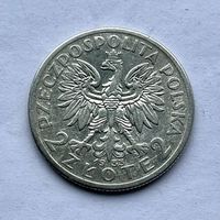 Монета серебро Польша 2 злотых 1933 год Ядвига ОТЛИЧНЫЕ