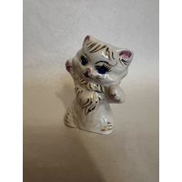 Котёнок. Фарфоровая статуэтка "Кот ", "Кошка" с позолотой.  ДФЗ