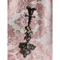 Винтажный подсвечник Путти на 1 свечу. Бронза. 60-70-е годы.