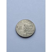 25 центов 2000 г. Нью-Гэмпшир, США