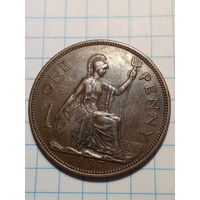 1 пенни Великобритания 1937 год.