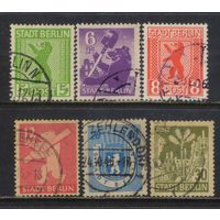 Оккупация Германии Большой Берлин и Бранденбург 1945 Герб Работы по восстановлению Руины Дуб Стандарт #1А-3А,5А,7А