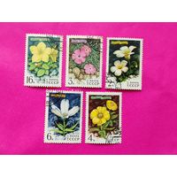 СССР. Цветы гор Сибири. ( 5 марок ) 1977 года. 4-15.