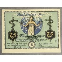 Нотгельд , 75 пфеннигов,  Бад-Зульц 1921 год. Веймарская республика