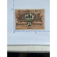 Нодгельд 25 пфеннигов Аума. Веймарская республика - 0202