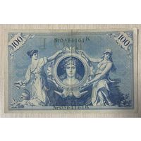 1918) Банкнота 100 марок 1908 год. Германская империя. Зеленая печать. С рубля без МЦ.
