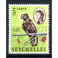 Британские колонии - Сейшелы - 1962/67г. - королева Елизавета II, ландшафты, птица, 5 с - 1 марка - MNH [Mi 195]. #3-WB-80-A-1