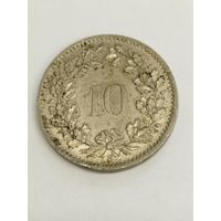 Швейцария 10 раппен 1969