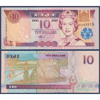 Фиджи, 10 долларов 2002 г., P-106 (BG, королева Елизавета II), UNC