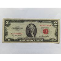 США 2 $ 1953 год красная печать