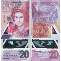 Восточные Карибы 20 долларов 2019 год UNС (полимер)