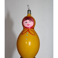 Новогодняя елочная игрушка, из СССР "Девочка", тонкое стекло.