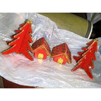 Винтажная новогодняя декорация. Игрушки на/под ёлку