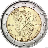 2 евро 2014 Италия Карабинеры UNC из ролла