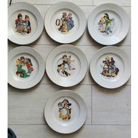 Тарелки коллекционные.Сервиз"Компания в Египте."Межвоенная Франция 7 штук.