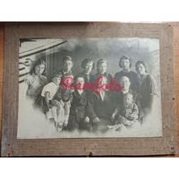1930-е Коллективный снимок большая семья типажи ретро