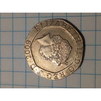 20 пенсов  Великобритания 2009 год.