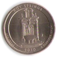 25 центов 2010 г. Парк=1 Национальный парк Хот-Спрингс Арканзас Двор Д _UNC