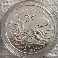 Барбадос 1 доллар 2021 Осьминог унция 999