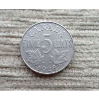 Werty71 Канада 5 центов 1928 Георг 5