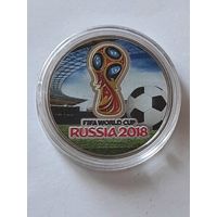 Россия. 25 рублей 2018. Сувенирная монета. Чемпионат мира по футболу 2018 г. Россия.