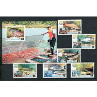 Куба - 2008 - Морская фауна. Рыболовный промысел - [Mi. 5049-5054 bl.237] - полная серия - 6 марок и 1 блок. MNH.  (Лот 41JQ)-T3P33