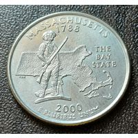 США 1/4 доллара, 2000 Квотер штата Массачусетс   P    ( 1-5-1 )