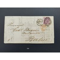 Конверт. Великобритания. 1870г. Еженедельная коммерческая сводка на зерно. Рыночный отчет.