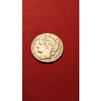 50 сантиньяс 1882 серебро. С рубля. приличная (04)