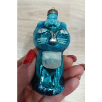 Елочные игрушки, стекло кот, кошка из набора Репка