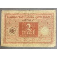 Банкнота 2 марки 1920 год. Веймарская республика. С рубля без МЦ.
