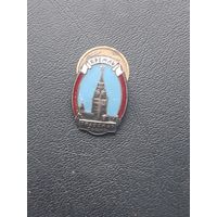 Значок тяжелый. Кремль. Спасская башня. Эмали. ММД