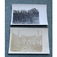 Фотооткрытки 1 Мировая война / Немецкие офицер и солдаты полевая униформа пехота, подписана на позициях 26.03.1916 / штамп