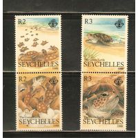 Сейшеллы-1988(Мих.657-660) , **   ,  Морская фауна, Черепахи(полная серия)