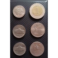 Лот монет разных.