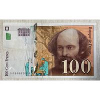 Банкнота 100 франков 1998 год  Франция.
