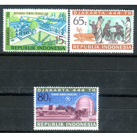 Индонезия - 1971г. - 444 года Джакарте - 3 марки - полная серия, MNH с лёгким пожелтением клея [Mi 688-690]. #4-W1-Z-1-15