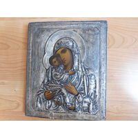 Икона. Владимирская Пресвятая Богородица. 84 проба.