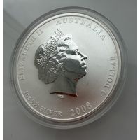 1 доллар 2008 г.   Елизавета 2.  ГОД МЫШИ.  СЕРЕБРО. 999 пробы   УНЦИЯ.